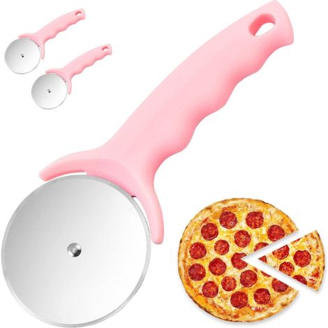 Roulette à Pizza, 2 Stück aus rostfreiem Rosenholz, lame à Pizza ultra-tranchante. (1/5)