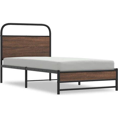 Maison Exclusive - Bettgestell ohne Matratze 100x200 cm Braun Eic (1/5)