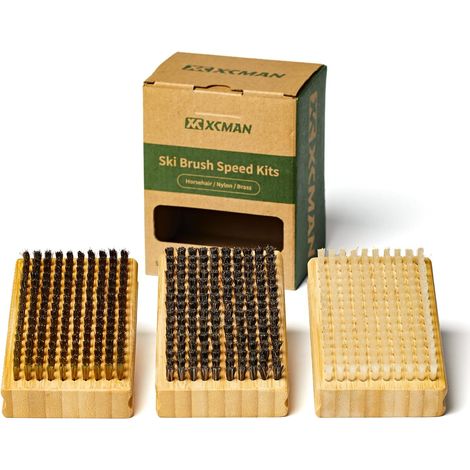 Kit de brosses à épilation à la cire en bois de hêtre naturel pour ski et snowboard (1/5)