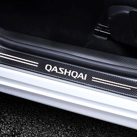 4Pièces Plaques Plinthes en Fibre de Carbone pour NIS-san Qashqai J10 J11 J12 2009-2021,Voiture Pédale Plaque De Seuil Protecteur Seuil Porte, Anti Rayures Kick Plates Garnitures Couverture Pédale (1/3)