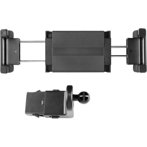 Support Pour Téléphone Et Tablette Pour Siège Arrière - Fixation Par Pince Sur Tige D’appui-Tête - Rotation 360° - Compatible Appareils Jusqu’à 12 Pouces - 1 Pièce