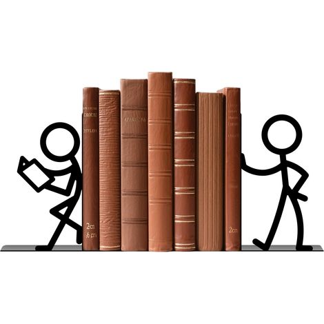 Une paire d'étagères et de serre-livres en forme de personnages de dessin animé, parfaite pour les amoureux des livres, de couleur noire. (1/5)
