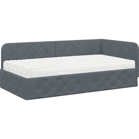 Maison Exclusive - Estructura de cama en esquina Gris oscuro 100