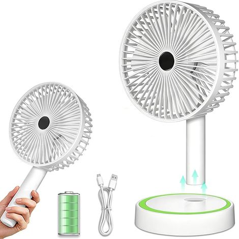 Ventilateur Portable Rechargeable USB, Mini Ventilateur de Poche Silencieux à Main 3 Vitesses - Petite Hélice Pliable et Amovible, Ventilateur Personnel pour Voyage, Maquillage, Extérieur