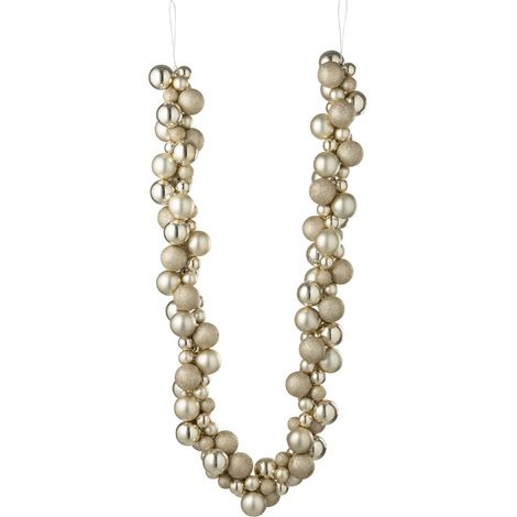 Guirlande Boules de Noël "Night" 160cm Beige Clair
