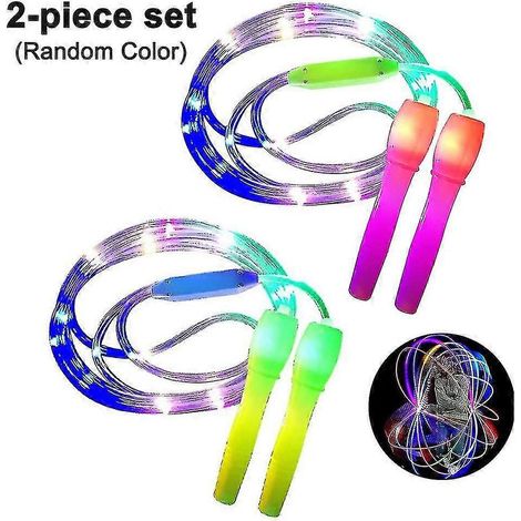 Lot de 2 cordes à sauter LED, longueur réglable et trois modes d'éclairage (1/5)