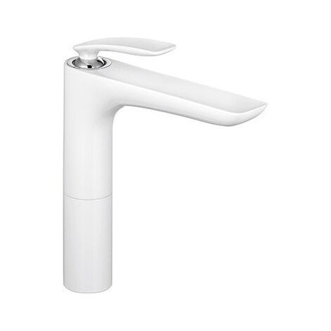 Mitigeur lavabo BALANCE DN 15 hauteur bec bord inférieur 212 mm chrome / blanc KLUDI