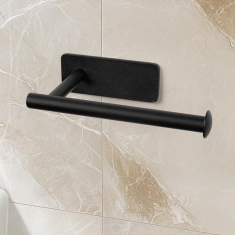 Porte-Papier Toilette Noir Mat sans perçage - Support WC Mural (1/5)