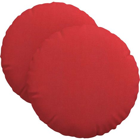 Maison Exclusive - Sitzkissen 2 pcs Rot Ø40 x 13 cm Stoff