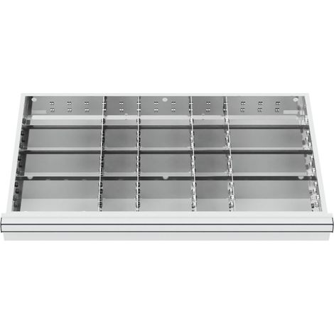 STIER Schubladeneinteilung Metalleinteilung BLH 150/175 mm Innenmaß 800x450 mm 20 Fächer