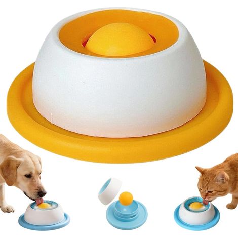 Flüssigkeitsnapf - Katzentoilette - Hundetoilette - Fressnapf mit Anti-Fress-Funktion - Leckball für Hunde und Katzen - Alternative zur Leckmatte - Beschäftigungsspielzeug - Anti- (1/5)