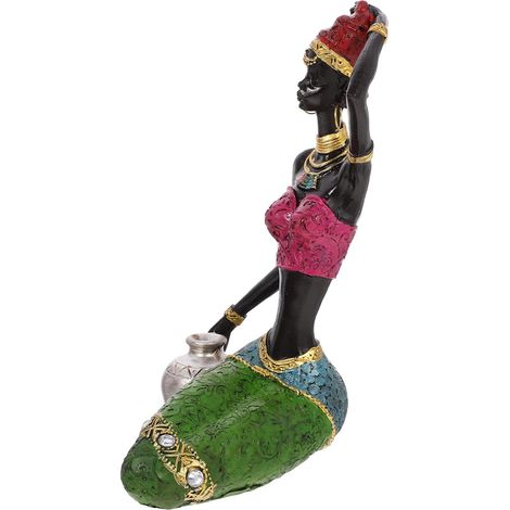 Sculpture en Résine Femmes Africaines pour Décoration Exotique Salon, Ambiance Chaleureuse et Charme Unique, Ornement Moderne et Élégant (1/5)