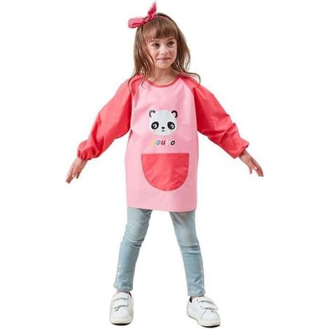 Tablier Enfant - Protection Peinture - Manches Longues Imperméable - Pour Enfants 2 À 8 Ans - 1 Pièce (1/5)
