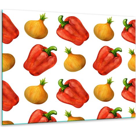 PIATTO DI PROTEZIONE IN VETRO PER FORNELLI 60x52 VERDURE (1/5)
