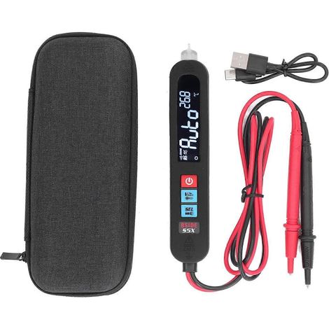 Digitales Multimeter mit LCD-Farbanzeige, elektrischer Tester in Stiftform zur Diodenspannungs- und Widerstandsmessung.