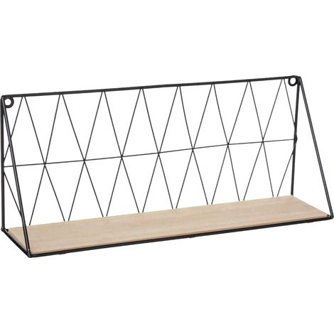 Mensola da parete Atmosphera metallo nero 48x20 cm (1/5)