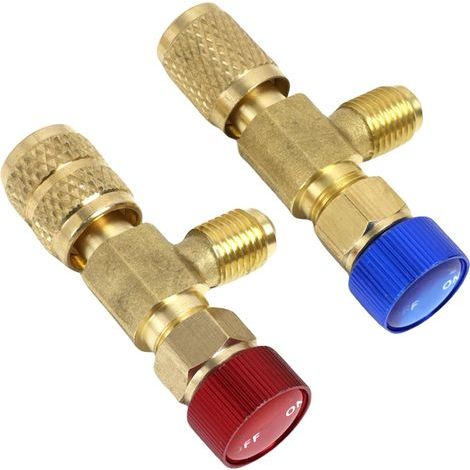 2 Pièces Soupape de Sécurité R410A R22, Vanne Régulation Réfrigérant, R410a Adaptateur, Adaptateurs de Remplissage de Réfrigérant avec Valves de Sécurité et Coupleurs Rapides pour Climatiseurs (1/5)
