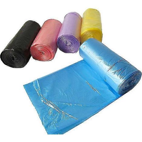 Sacs poubelle - Petits sacs poubelle sans poignées - Sacs poubelle en plastique / 5 rouleaux multicolores / 150 unités au total - 45 x 55 cm (1/5)