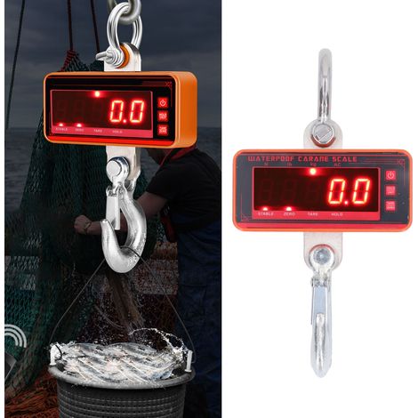 Balance pour grue étanche 1000 kg/2000 lb OCS-P3 à crochet orange, balance électronique pour grue, balance pour grue sans fil, norme européenne 100-240 V (1/5)