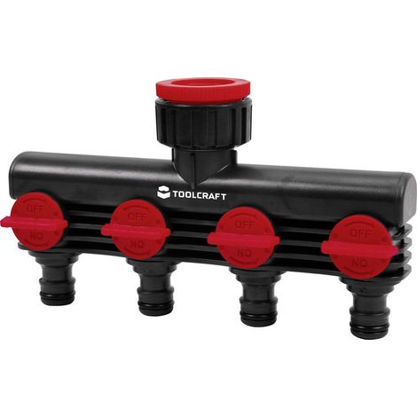 TOOLCRAFT 2302371 plastique Distributeur d'eau 4 voies 26,44 mm (3/4") (filet ext.), 33,25 mm (1") ( (1/4)