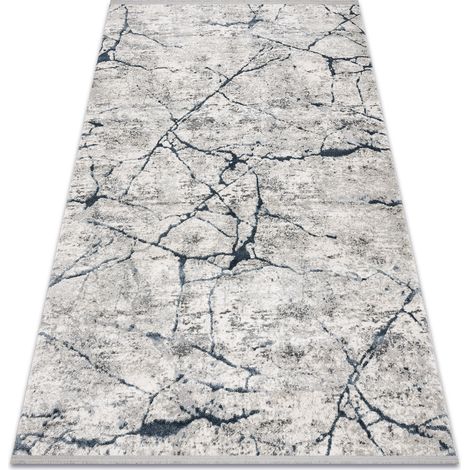 Tappeto TULS strutturale, frange 51320 moderno Marmo avorio / blu beige 180x270 cm