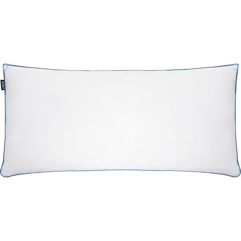 Almohada de plumas y plumón de pato de perfil alto para cama funda de algodón blanco 40 x 80 cm Aneto