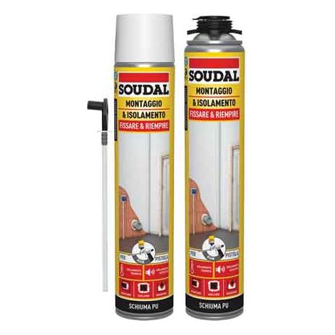 SCHIUMA POLIURETANICA UNIVERSALE SOUDAL 750 ml - Manuale - SOUDAL