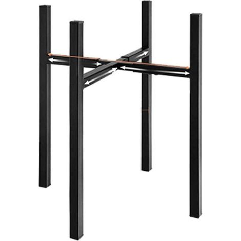 Support pour pot de fleurs en métal noir, largeur réglable, style simple, idéal pour les plantes d'intérieur. (1/5)