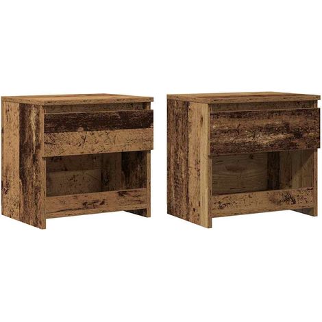 Maison Exclusive - Tables de chevet 2 pcs vieux bois 40x30x39 cm bois ingénierie (1/5)
