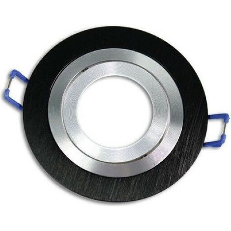 TrAdE Shop Traesio - Porta Faretto Da Incasso Per Faretto Rotondo Acciaio Orientabile Portalampada P2 - Nero