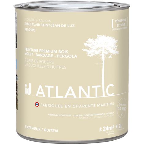 Peinture bois extérieurs -RAL 1015 Sable clair Saint Jean de Luz- 2L - ATLANTIC (1/3)