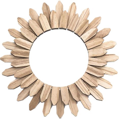Miroirs En Bois Pour Mur Décoration Murale Ronde Miroir Suspendable Style Ferme pour Entrée, Chambre et Salon (1/5)