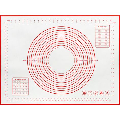 Antihaft-Backmatte aus Silikon, Teigmatte mit Messskala, flexibel, antihaftbeschichtet, langlebig und leicht zu reinigen – 60 x 40 cm, 2 Stück, Oi-FRIS (1/5)