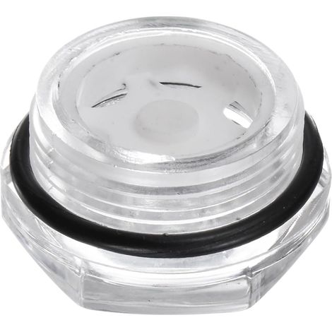 Air Compresseur Huile Vue Verre M26 x 1,5mm Mâle Fileté Liquide Niveau Jauge Plastique Hex Tête Huile Indicateur Fenêtre avec O-Anneau pour Air Compresseur Raccords, Transparent (1/5)