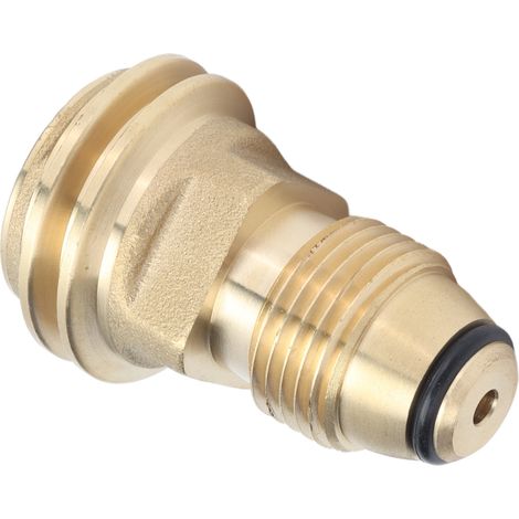 Raccord en laiton pour bouteille propane, adaptateur valve POL vers flexible QCC1 Type1, connexion réservoir GPL, accessoire robuste, compatible service valve standard. (1/5)
