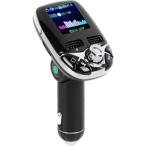 Auto-MP3-Player mit Farbbildschirm, Schnellladefunktion, integriertem Bluetooth-Empfänger und FM-Transmitter, 2 USB-Anschlüssen
