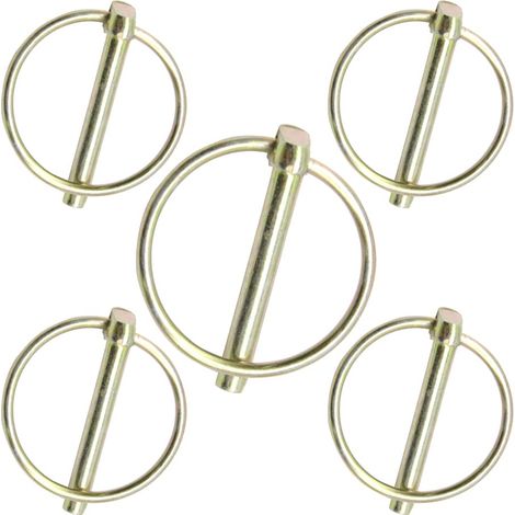 Lot de 5 goupilles pliantes - 6 mm x 45 mm - Pour remorques, camions, tracteurs, bennes à benne basculante, ferme, tondeuse à gazon (O6 mm x 45 mm) (1/5)