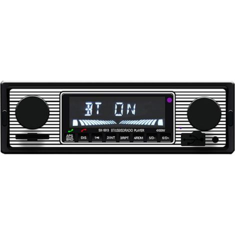 Radio vintage BT, lecteur MP3 stéréo, USB AUX, autoradio classique, clé USB (1/5)