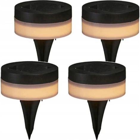 L谩mpara solar LED de jard铆n de 12 cm, luz blanca c谩lida, resistente al agua.