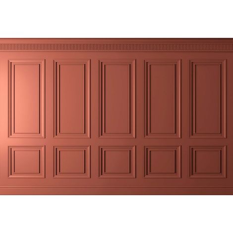 Papier peint panoramique orange aspect moulures Tapisserie panoramique 3D rouge terracotta Papier peint panoramique idéal couloir (1/2)