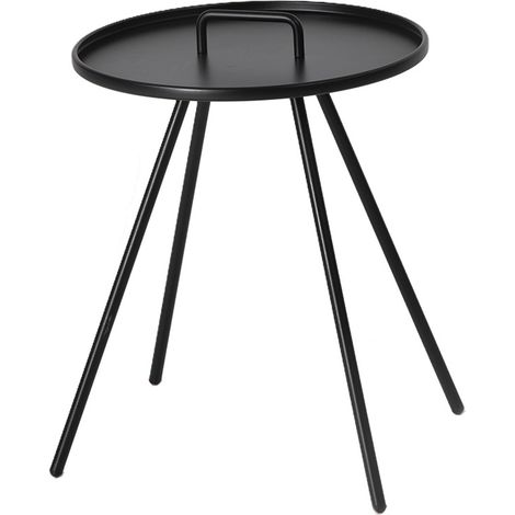 Table d'appoint ronde en acier gris
