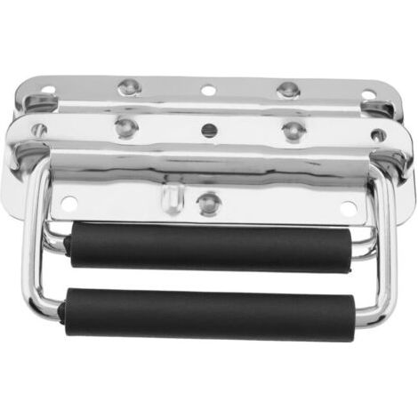 royaluxe-Lot de 2 Poignées de Caisse Pliantes, Poignées Pliantes, Poignée de Transport Pliable, Poignée de Transport en Métal, Poignées Pliantes pour Caisses, pour Boîte à Outils, (140 x 40 mm)