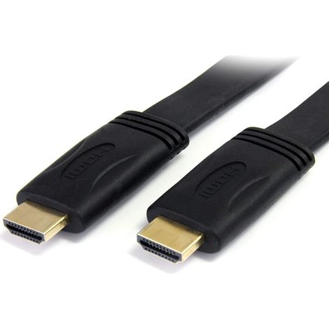Câble HDMI Plat 5m, 4K 30Hz, Mâle vers Mâle, Noir (HDMM5MFL) (1/5)