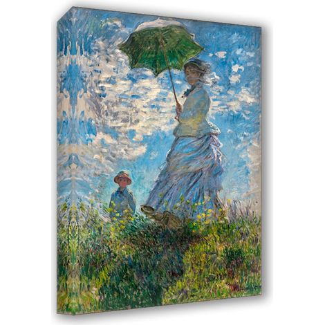 Lupia - Quadro su Tela il Meglio dell'Arte, 50x70 cm LA PASSEGGIATA - MONET, Riproduzione d'Arte su Tela, Montato su Telaio in Legno 3 cm, Made in Italy (1/4)