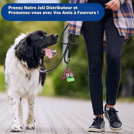 Distributeur sac a crottes chien, Sac a Crottes Chien, Ramasse Crotte pour Shien, Sac Crottes Chien, Porte Sac Dejection Canine avec Mousqueton, Supports de Sac pour Chien (1/4)