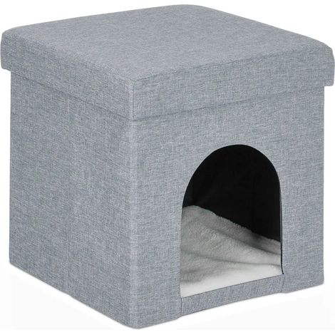 Niche pliable pour chat Relaxdays, gris clair (1/5)