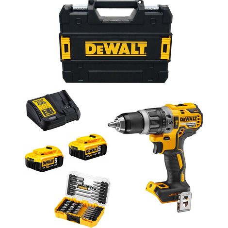 Perceuse à Percussion DeWALT DCD796P2T (2 x 5,0 Ah DCB115 TSTAK II) Jeu de 40 embouts de vissage (1/5)