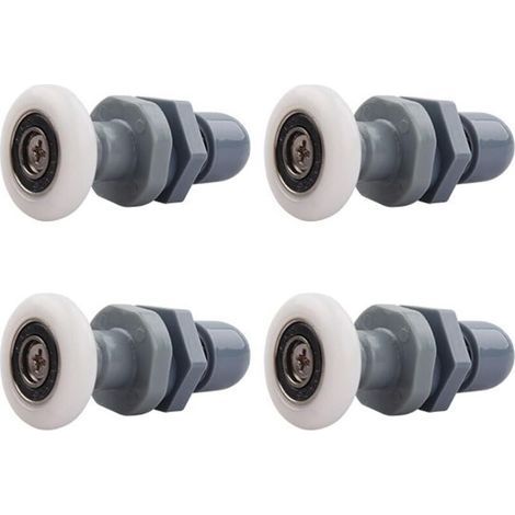 Roulettes Porte de Douche, Roulette Porte Coulissante Douche en Laiton 4 Pièces pour Rouleau pour Remplacement de Douche Coulissante Verre Porte Coureurs Rouleaux (19MM)