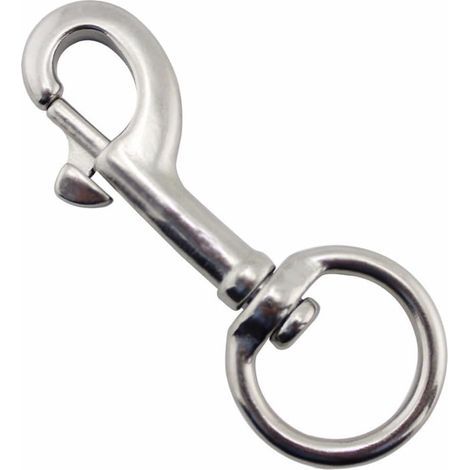 Gancho de buceo de acero inoxidable 316 con argolla giratoria, ideal para correas de mascotas, acampada y aventuras al aire libre, función de rotación de 360° (98 mm). (1/5)