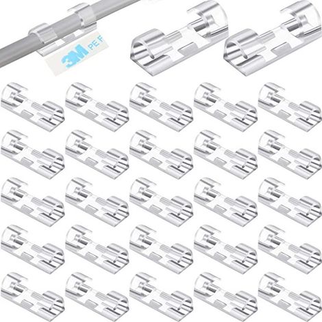 Lieferung von transparenten, nagellosen Wandkabelklemmen (30 Stück) für den Heimgebrauch. (1/5)